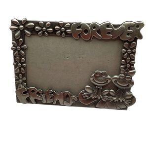 Pewter Picture Frame Forever Friends Frogs on Lily Pad 6X4